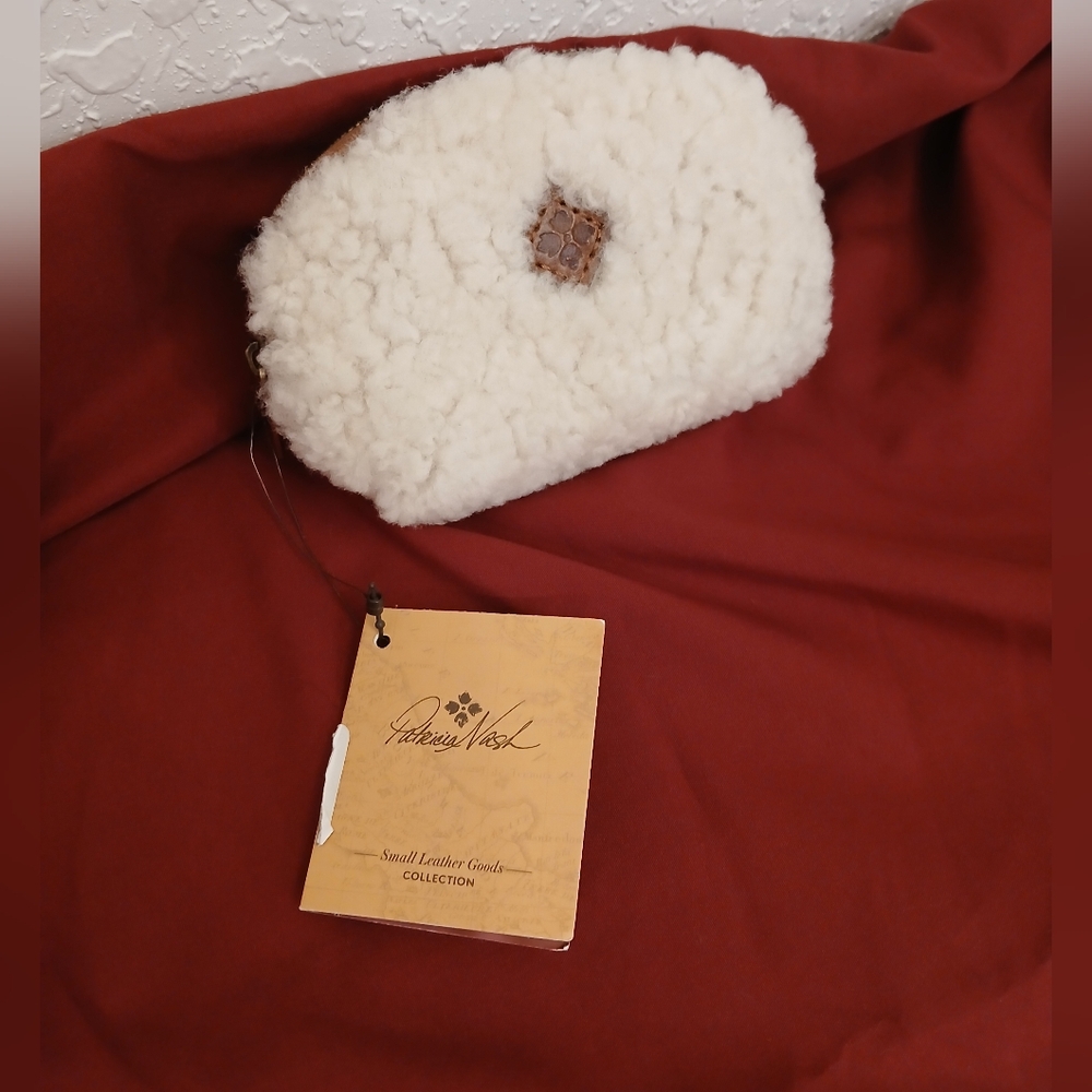 Patricia Nash Keisley Fob in Sherpa/Cognac NWT